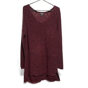 a.n.a Deep Burgundy V-Neck sweater 100% cotton